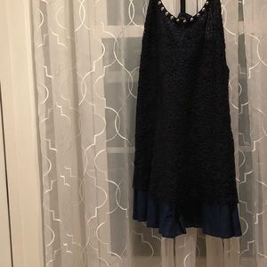 Free people navy and black lace dress